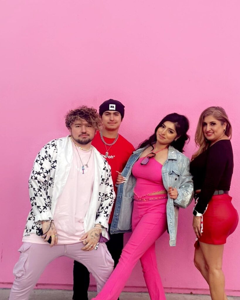 JC Caylen with his mother Lyndi Godard and his brother and sister, Joe Felix and Jaylyn.
